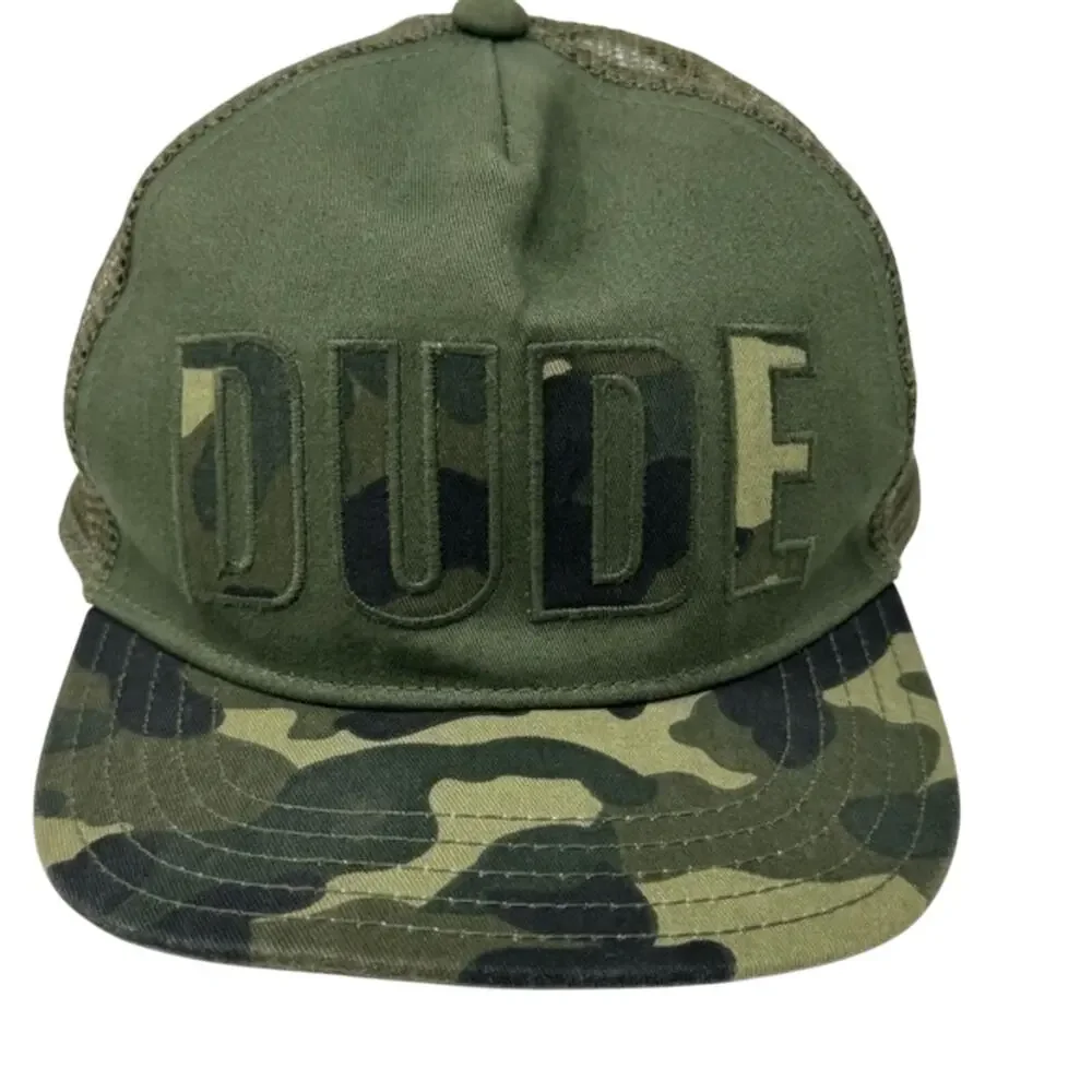 Crazy 8 Boys Camo Trucker Hat Green Mesh Snapback Adjustable 
